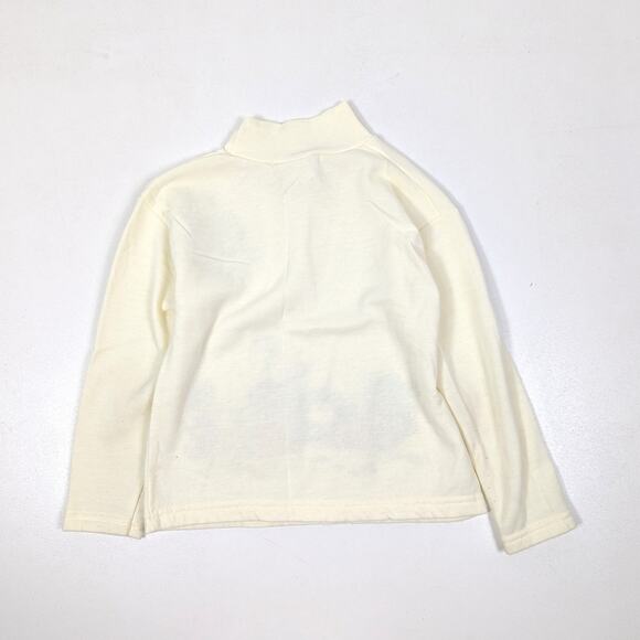 Vintage Basic Editions Sweatshirt Girls Size 5T Cream Kitty Cat Turtleneck - Picture 4 of 6